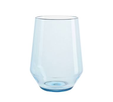 Happy Hour Acrylic Stemless Wine Glasses, Set of 4 - Aqua - Image 0