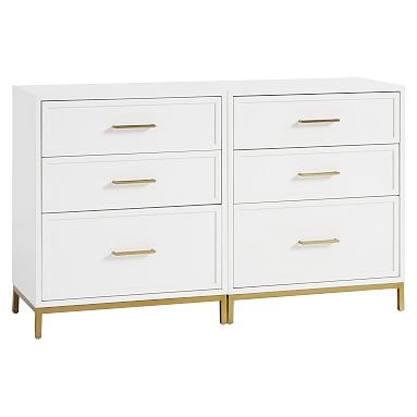 Blaire Double Wide Set, 2 3-Drawers + Base, Simply White, UPS - Image 0