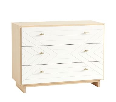 Cora Carved Nursery Dresser Only, Natural/Simply White - Image 0