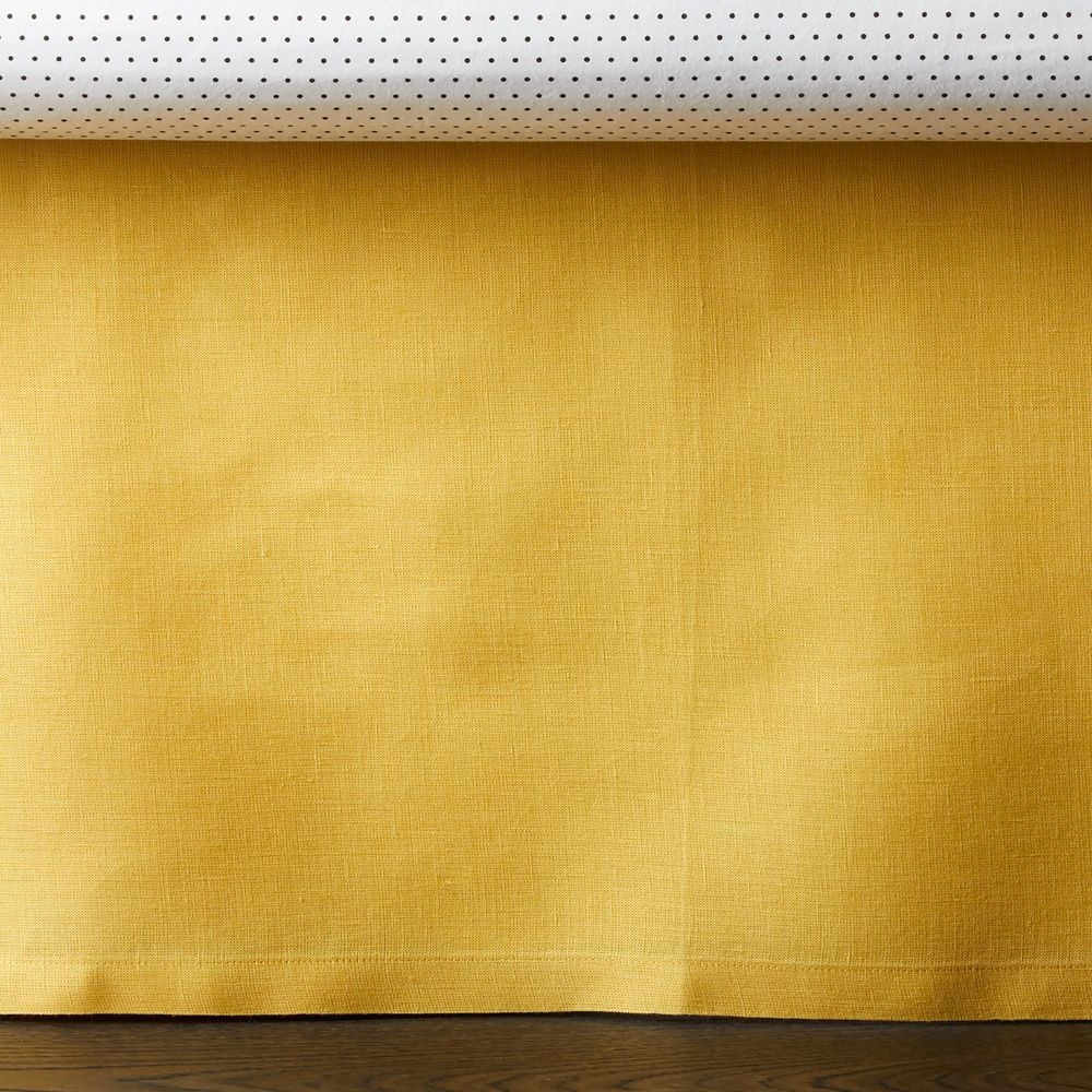 Linen Dark Yellow Baby Crib Skirt - Image 0