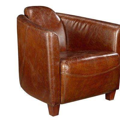 Kailey Leather Barrel Chair - Image 0