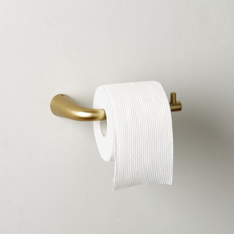 Pyra Brushed Brass Toilet Paper Holder - Image 1