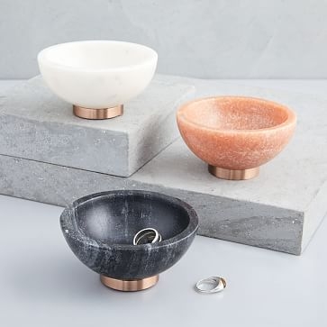 Marble + Copper Dip Bowl, White - Image 3