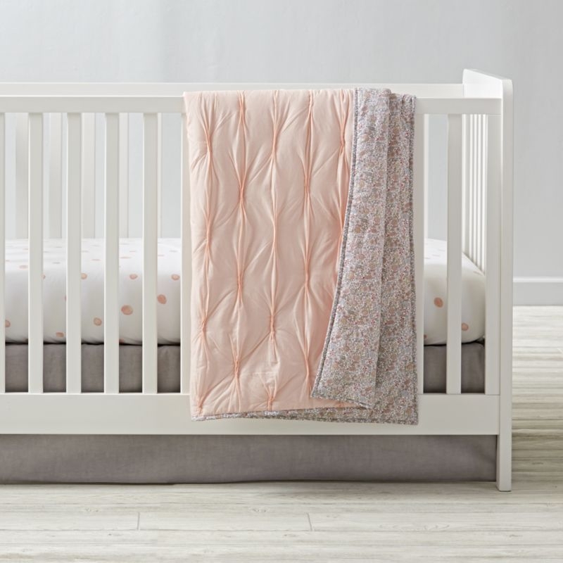 Chic Pink Floral Baby Quilt - Image 4