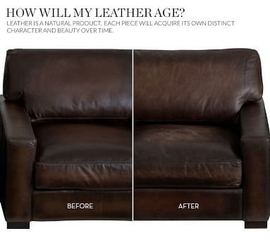 Turner Square Arm Leather Sleeper Sofa, Polyester Wrapped Cushions, Signature Maple - Image 2