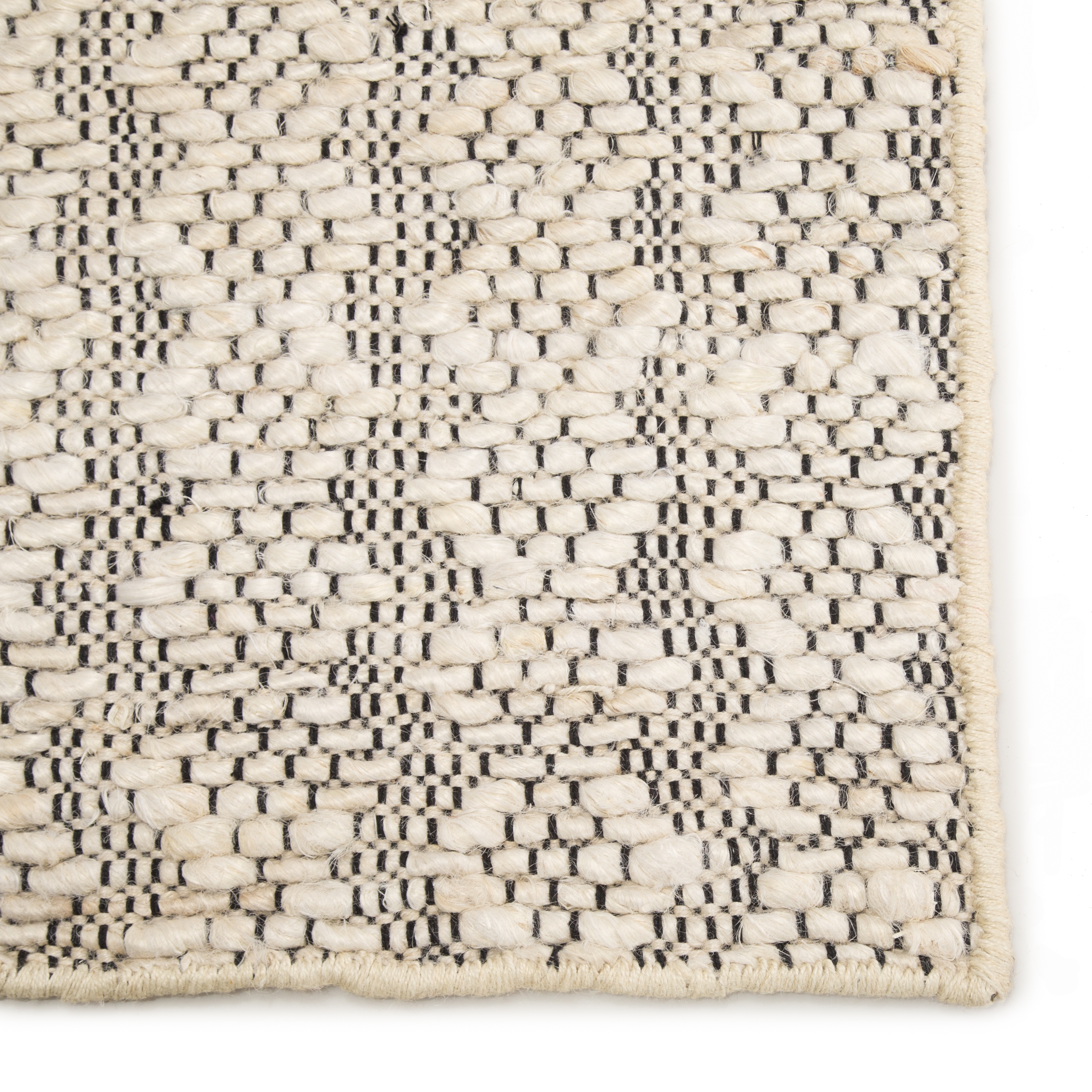 Devyn Natural Geometric Ivory & White/ Black Area Rug (7'10"X10') - Image 3