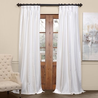Forbell Solid Blackout Vintage Textured Faux Dupioni Thermal Pinch Pleat Single Curtain Panel - Image 0