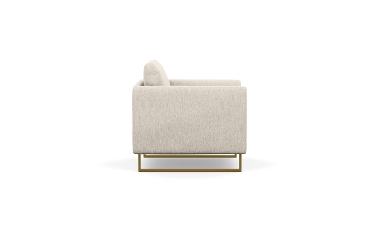 Owens Accent Chair with Beige Wheat Fabric and Matte Brass legs - Image 2