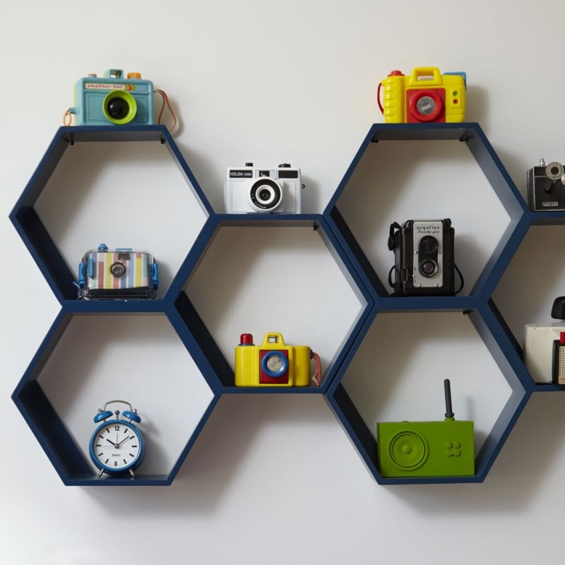 Honeycomb Blue Hexagon Shelf - Image 4