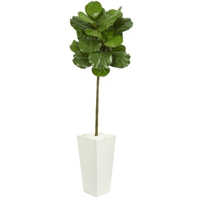 Artificial Fiddle Leaf Fig Tree in Tower Planter - Image 0