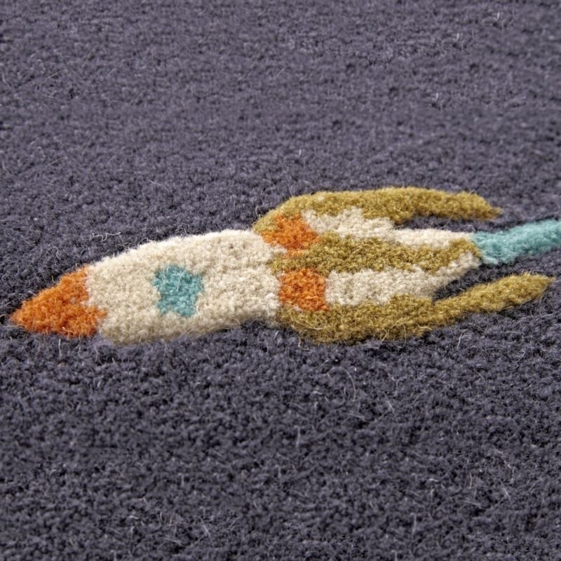 Dark Blue Outer Space Kids Rug 4x6 - Image 7