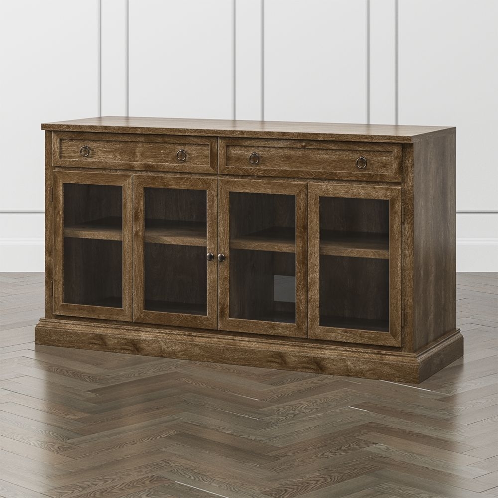 Cameo Nero Noce 62" Modular Media Console with Glass Doors - Image 0