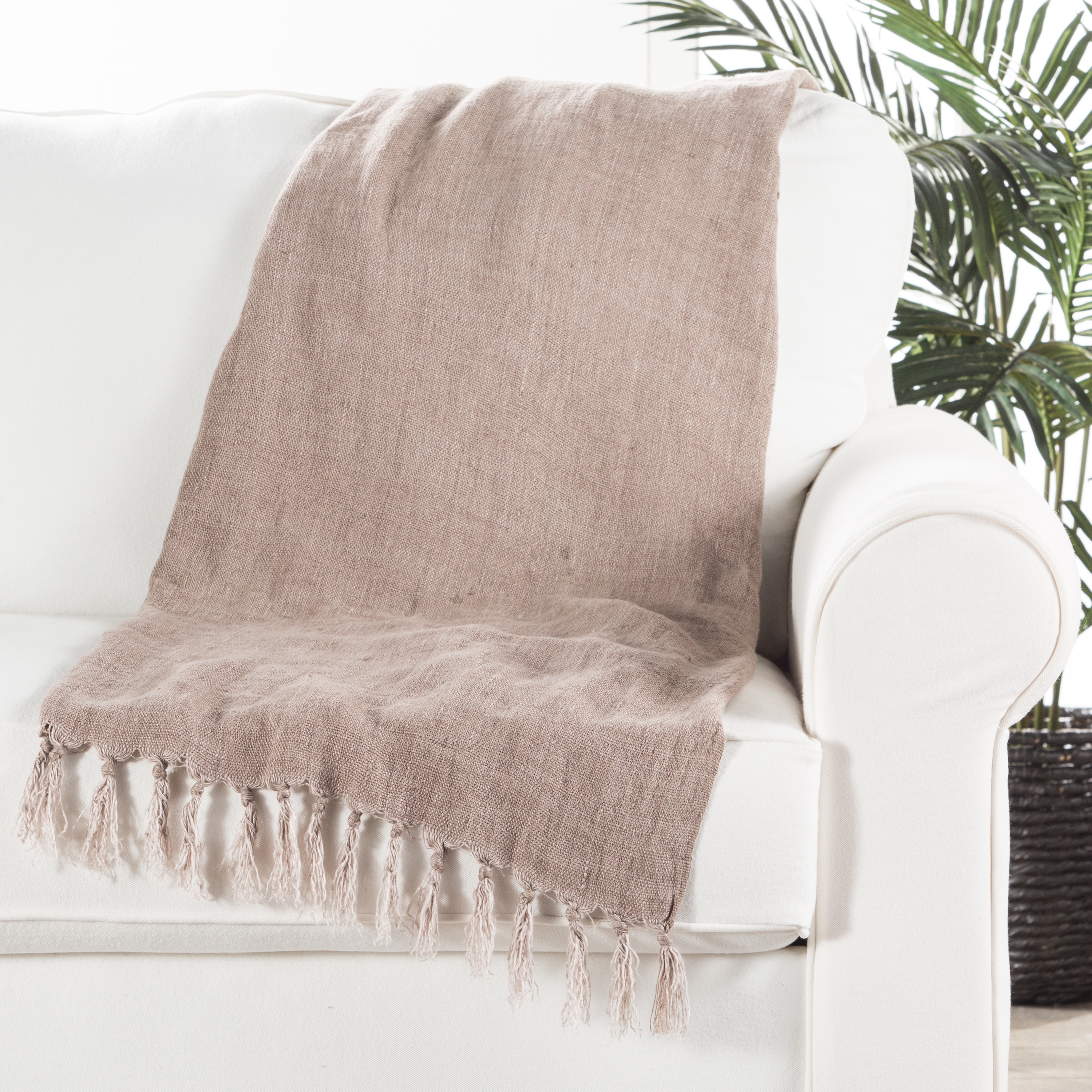 Lisabet Solid Taupe Throw (51"X67") - Image 2