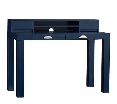 Parsons Desk &amp; Hutch Set, Midnight Navy, Unlimited Flat Rate Delivery - Image 0