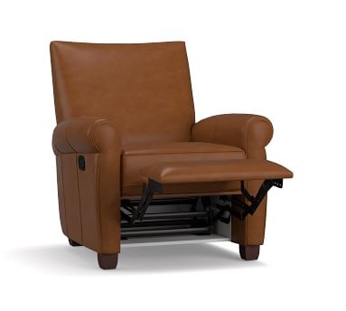 Grayson Leather Recliner, Polyester Wrapped Cushions, Legacy Tobacco - Image 1