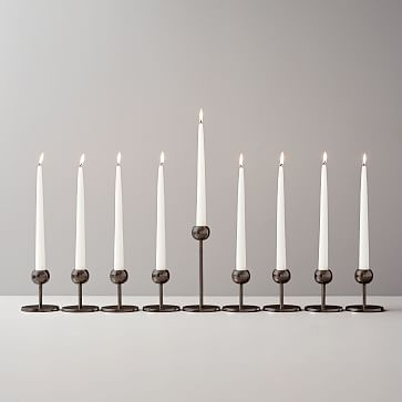 Modern Brass Candleholders Set of 9, Bronze - Image 0