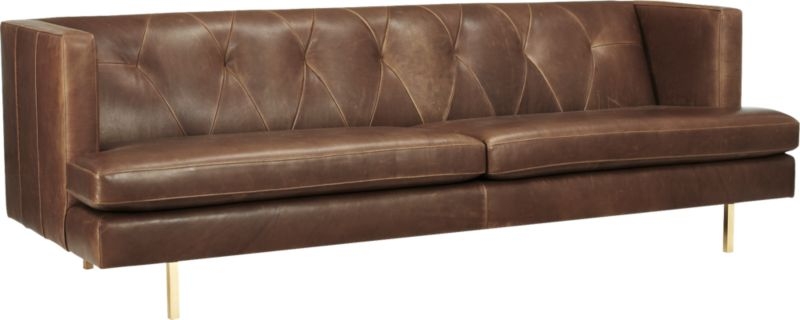 Avec Leather Sofa with Brass Legs - Image 2