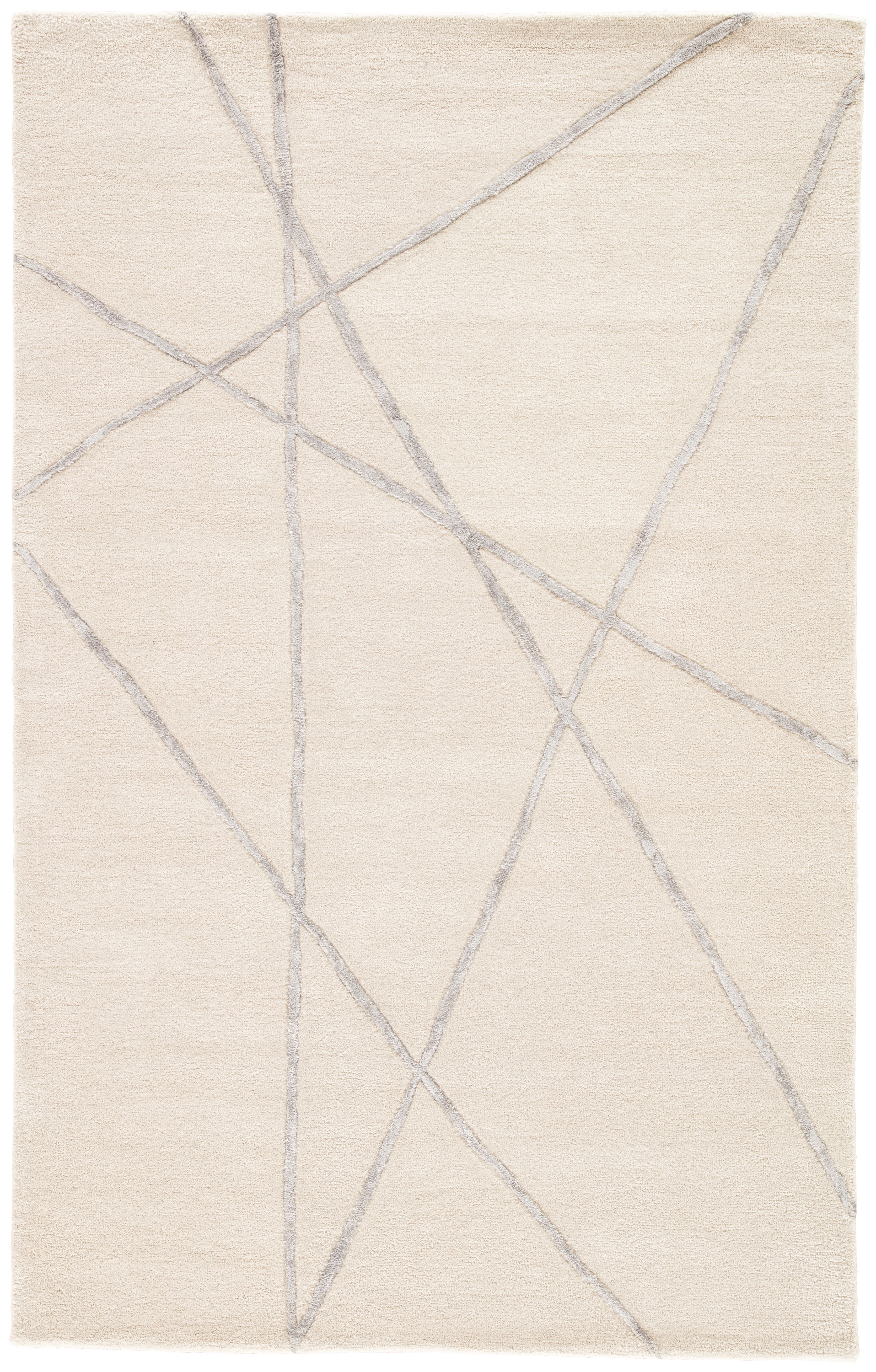 Navonna Handmade Abstract Cream/ Silver Area Rug (9' X 12') - Image 0