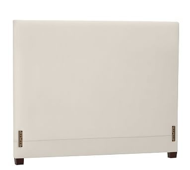 Raleigh Upholstered Square Queen Headboard without Nailheads, Twill Cream - Image 0