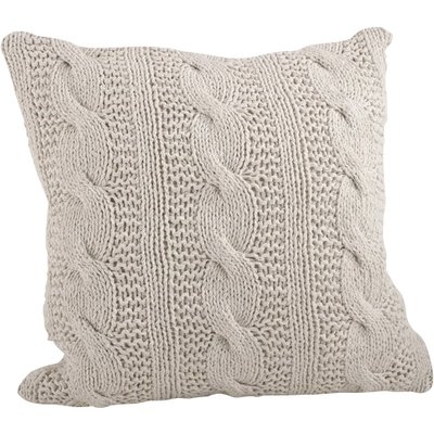 McKenna Cable Knit Cotton Throw Pillow, down insert - Image 0