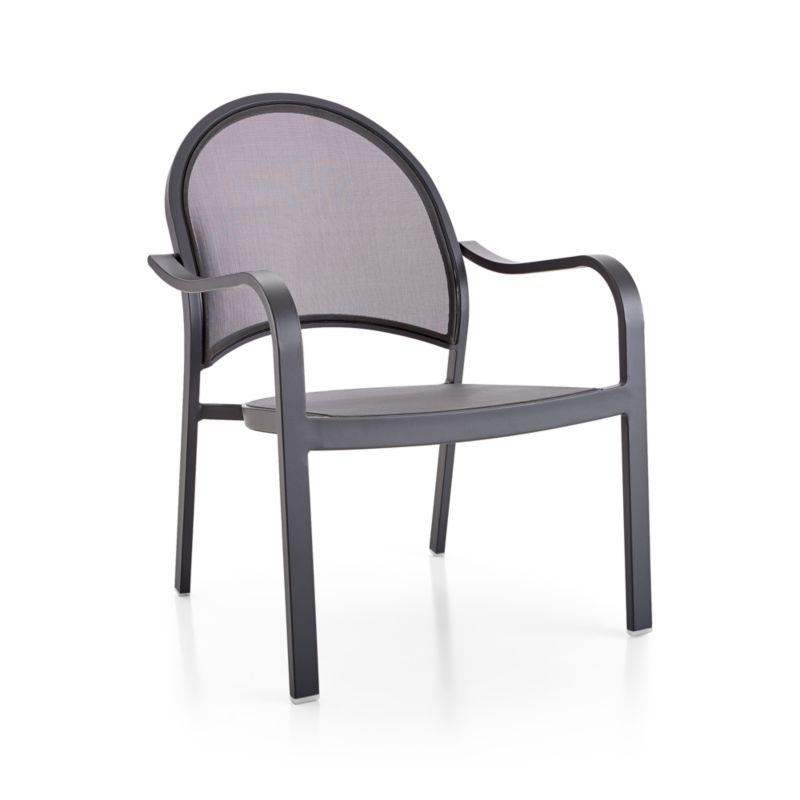 Lanai Charcoal Mesh Outdoor Lounge Chair - Image 1