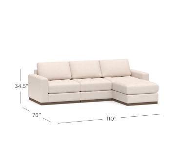 Axis Upholstered 4-Piece Sofa with Reversible Chaise Sectional, Polyester Wrapped Cushions, Premium Performance Basketweave Pebble - Image 1
