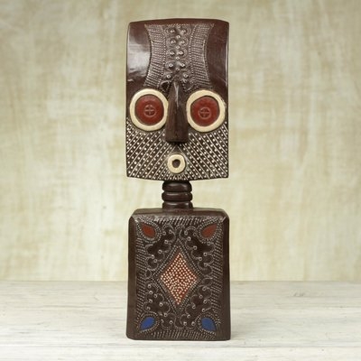 Ahomka Mask African Wood Figurine - Image 0