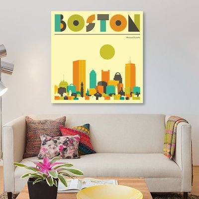 'Boston Skyline' Graphic Art Print on Canvas - Image 0