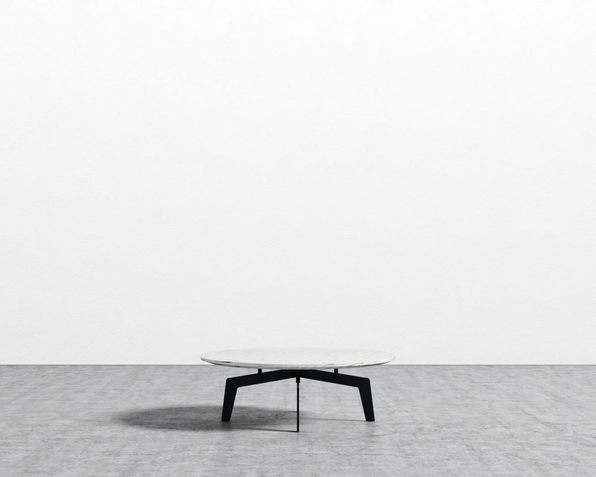 Evelyn Coffee Table - Round - Black White Carrara Marble - Image 1