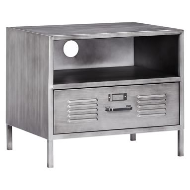 Locker Nightstand, Galvinized Gray Metal - Image 4