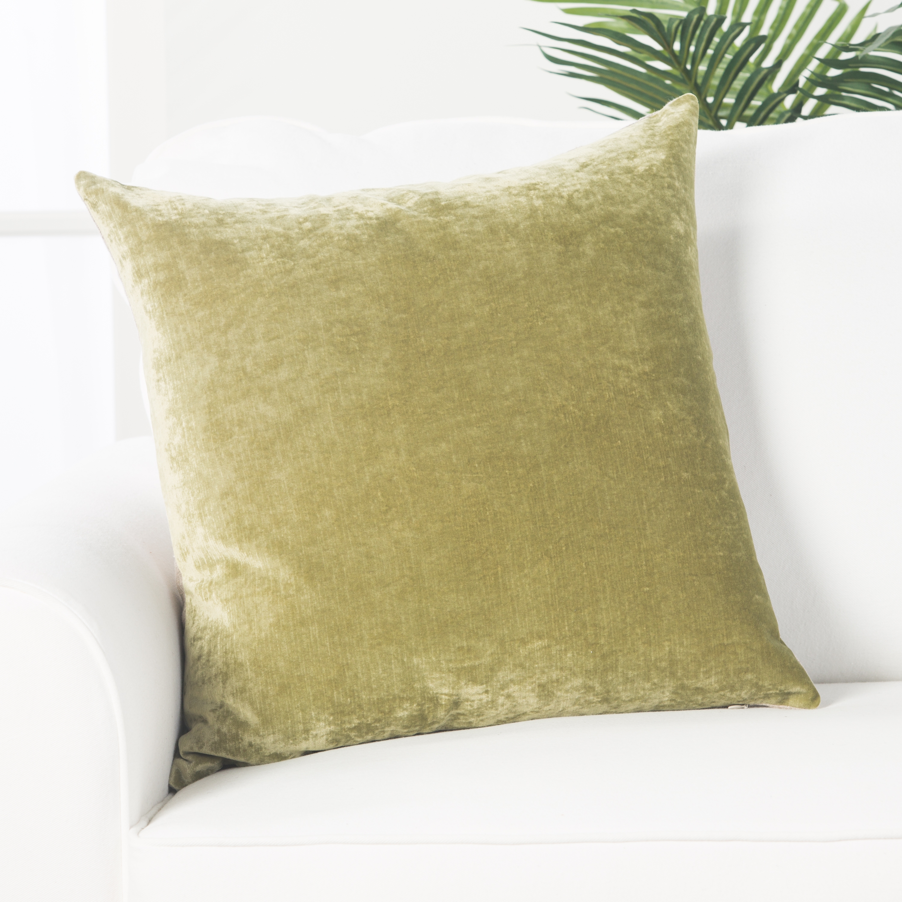 Arielle Pillow, 20"x 20", Olive - Image 1