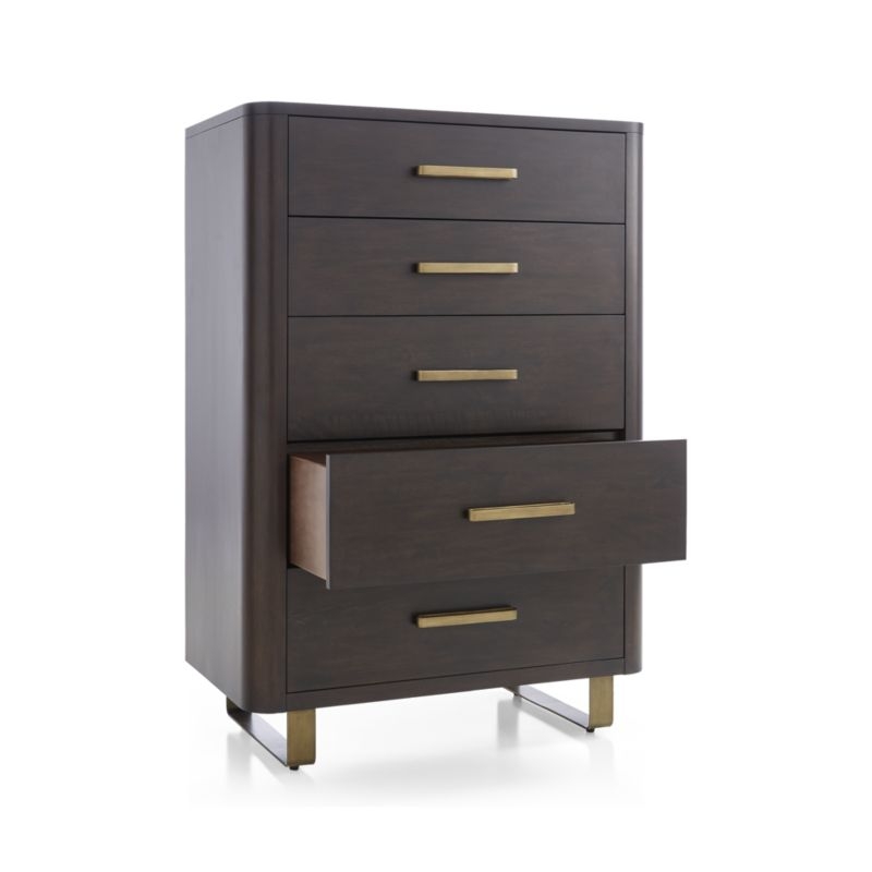 Gwen 5-Drawer Wood and Metal Chest - Image 1