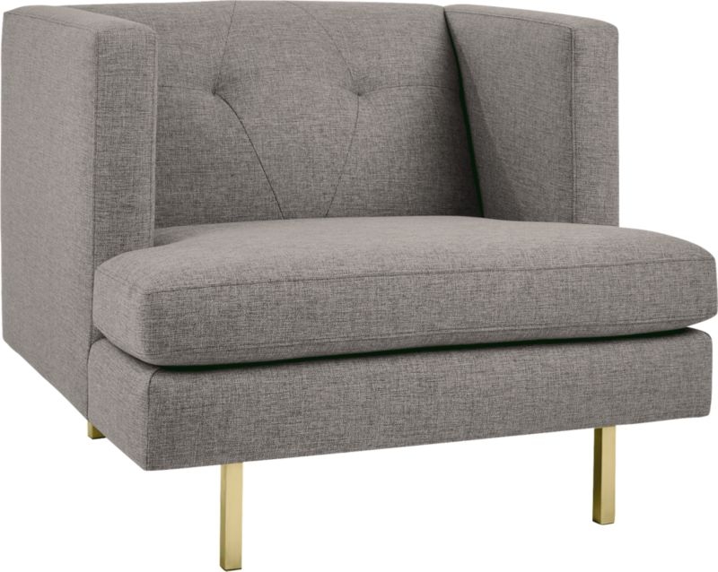Avec Grey Chair with Brass Legs - Image 2
