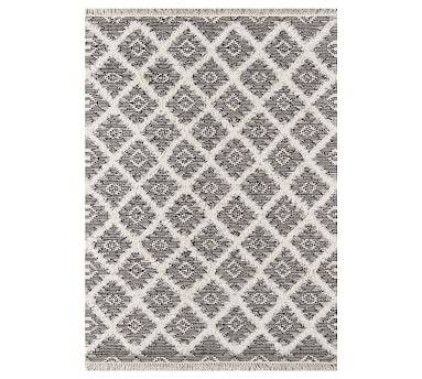 Elba Handwoven Flatweave Wool Rug, 5 x 7', Grey/Ivory - Image 3
