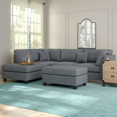 Hemphill 104" Wide Reversible Sofa & Chaise with Ottoman - Image 1