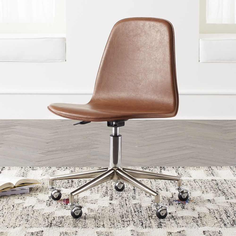 Kids Class Act Brown and Silver Desk Chair - Image 0