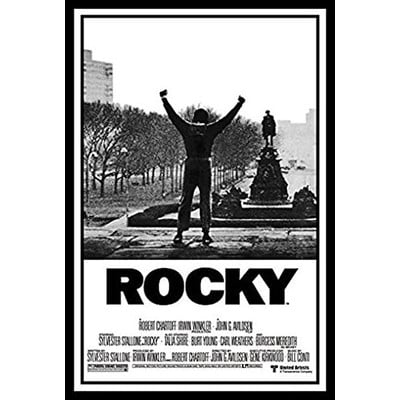 'Rocky 1 Movie Poster Sylvester Stallone Philadelphia PA Boxing Talia Shire Burt Young Carl Weathers Burgess Meredith Underdog Hero Story' Framed Graphic Art - Image 0
