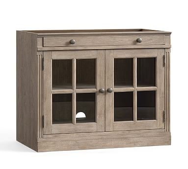 Livingston 35" Glass Door Cabinet without Top, Gray Wash - Image 0