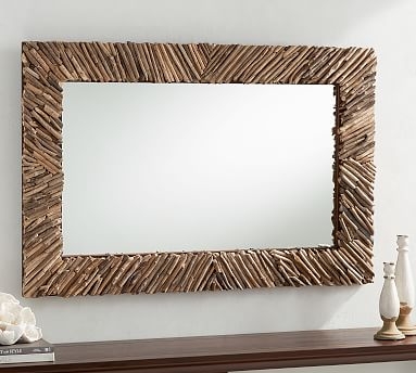 Natural Driftwood Mirror, Natural - 32 X 48 - Image 0