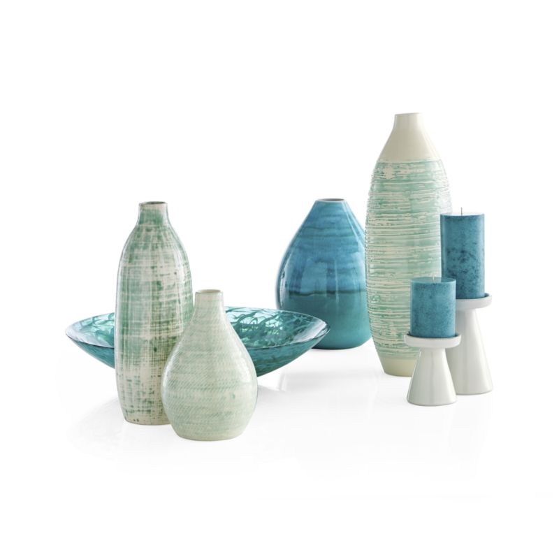 Cara White and Aqua Vase - Image 6