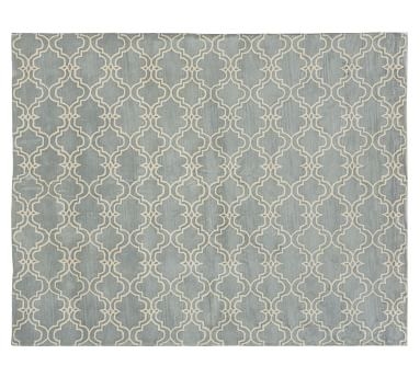 Scroll Tile Rug, 3x5', Porcelain Blue/Ivory - Image 2