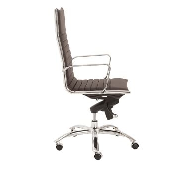 Fowler High Back Desk Chair, White/Gold - Image 2