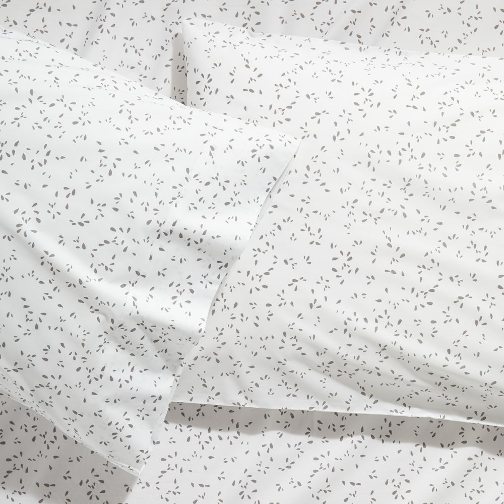 Valeta Grey Organic Printed King Pillowcases, Set of 2 - Image 0