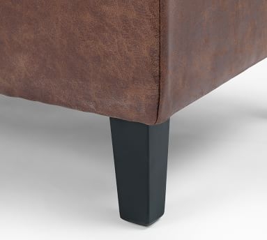 Jay Tufted Leather Storage Bench, Tobacco - Image 1