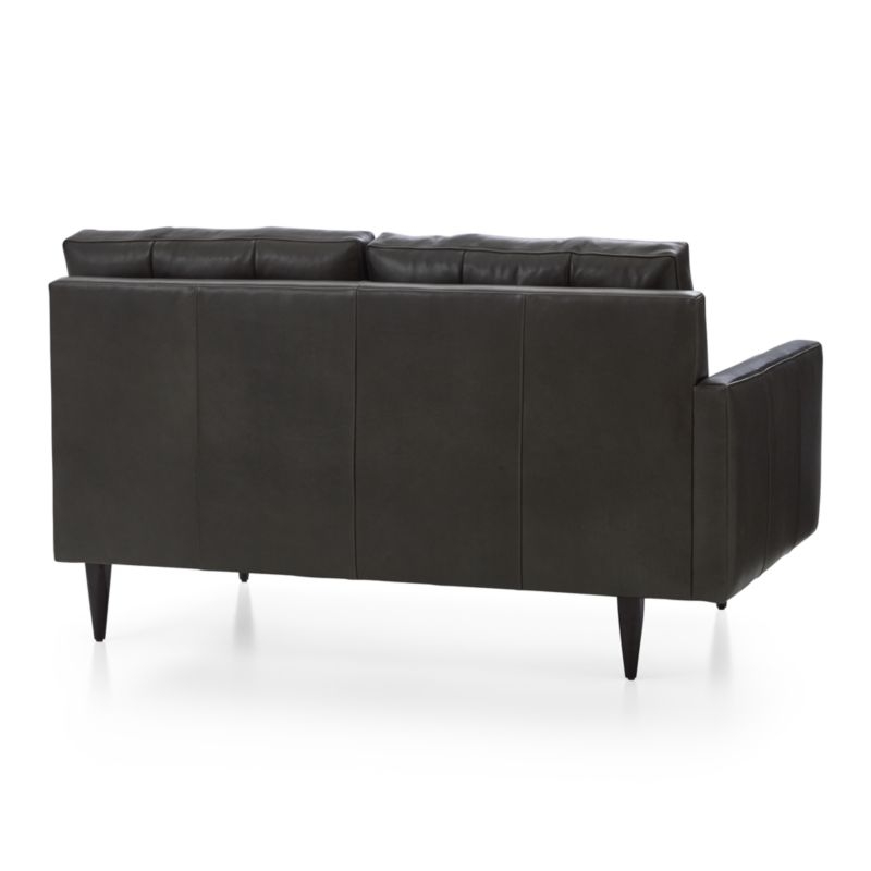 Petrie Leather Left Arm Midcentury Loveseat - Image 3