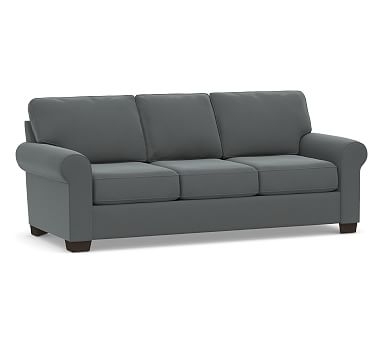 Buchanan Roll Arm Upholstered Sofa, Polyester Wrapped Cushions, Performance Plush Velvet Slate - Image 0