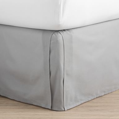 Classic Cotton Bed Skirt, Queen, Light Gray - Image 1
