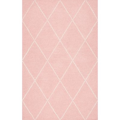 Karina Hand-Tufted Wool Baby Pink Diamond Area Rug - Image 0