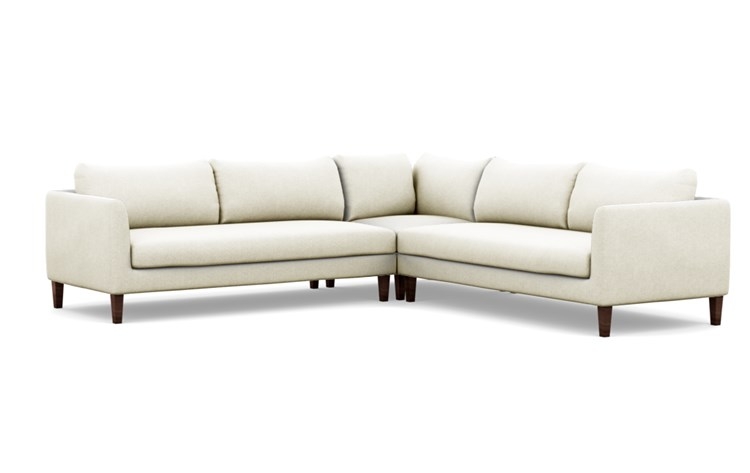 Owens Corner Sectional with White Vanilla Fabric and Oiled Walnut legs - Image 4