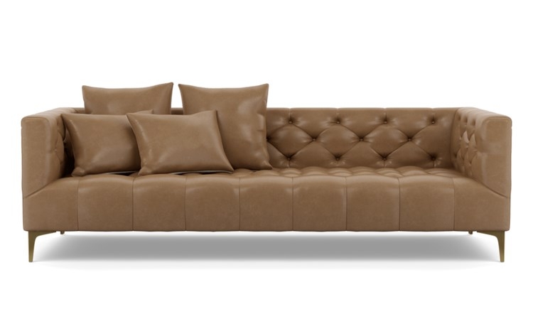 Ms. Chesterfield Leather Sofa with Palomino and Brass Plated legs - Image 0